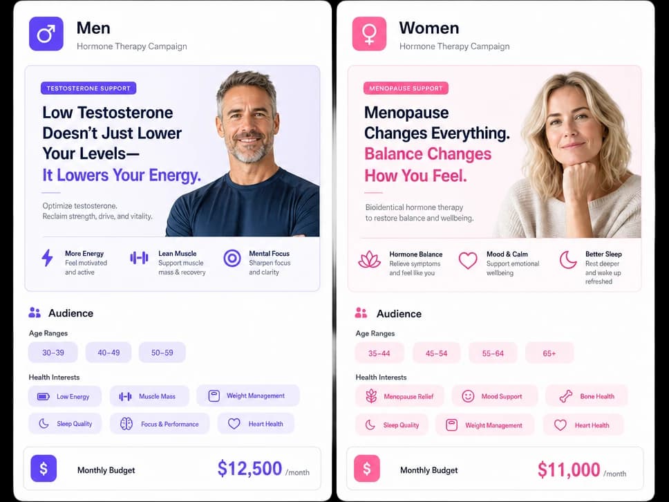 Gender-segmented campaign architecture board
