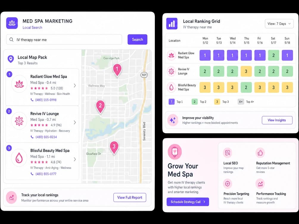 Local SEO map pack and local ranking grid