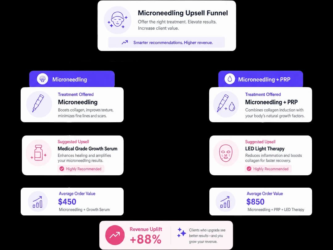 PRP upsell funnel with revenue uplift
