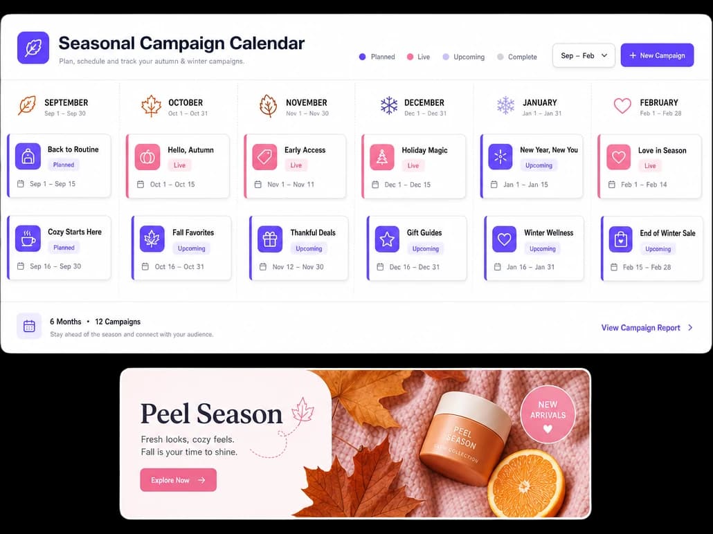 Autumn and winter chemical peel campaign calendar