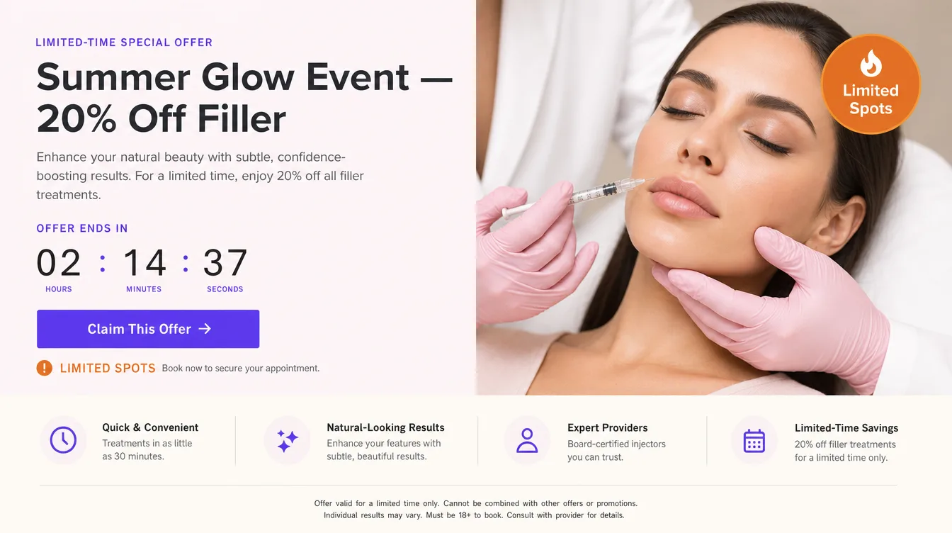 Special Offer Funnel — real med spa example produced by Aesthetix Media